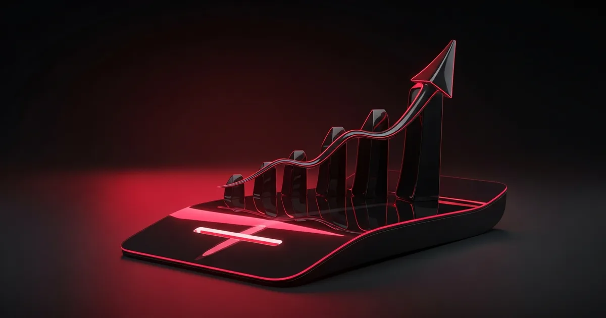 An unpaid invoice turning into a completed card payment, with a rising cash-flow curve behind it.